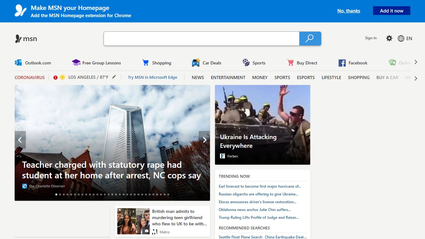 MSN | Outlook, Office, Skype, Bing, Breaking News, and Latest Videos